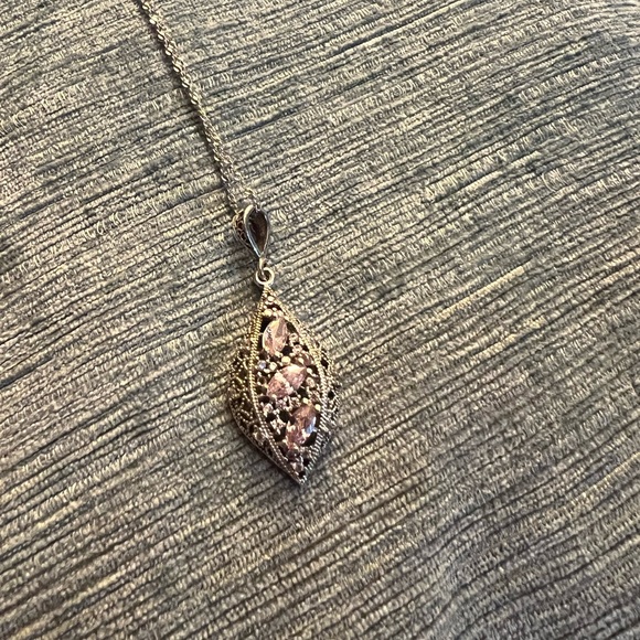 RL 925  Silver Indonesia signed - necklace , pink sapphire! - Picture 13 of 16